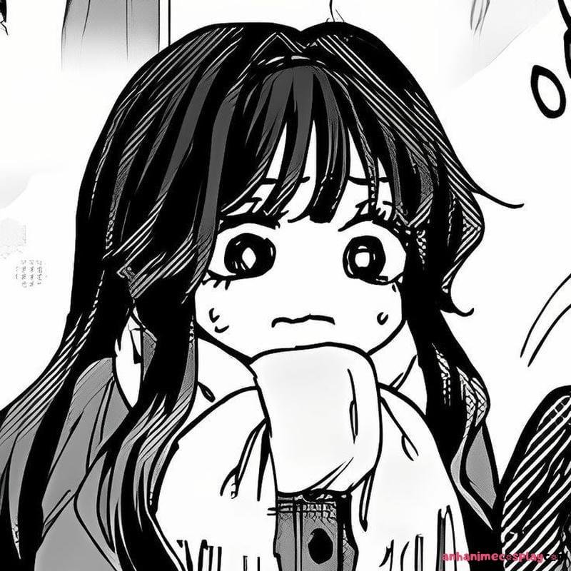 ảnh anime nữ trắng đen siêu đẹp